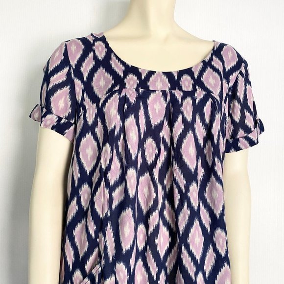 Holding Horses navy/lilac pocket tunic top sz S Anthro anthropologie - Picture 8 of 9